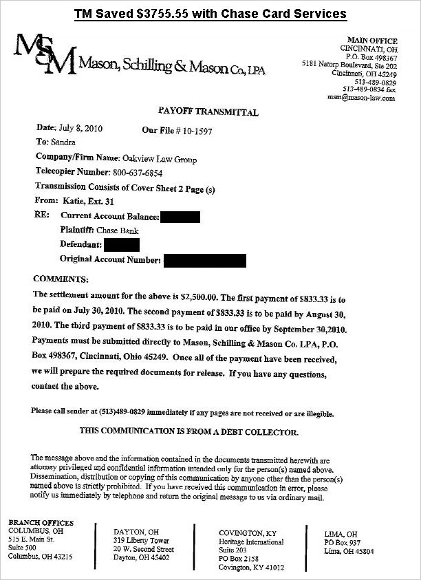 Client TMG from OH saved $14,042
