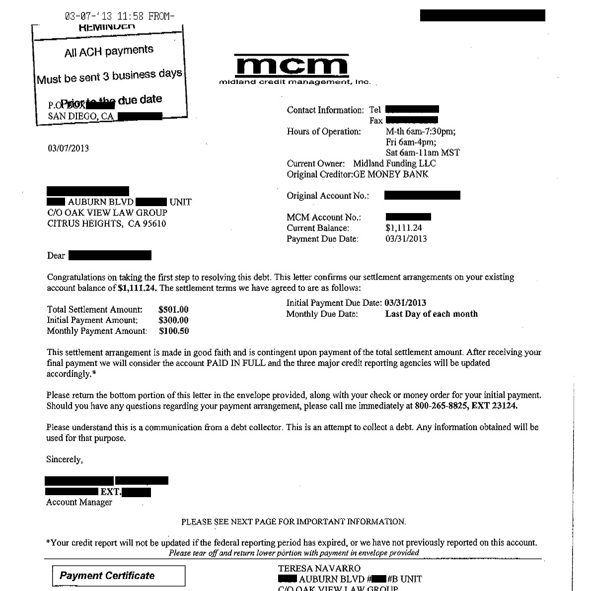 Client TN from IL saved $9,636