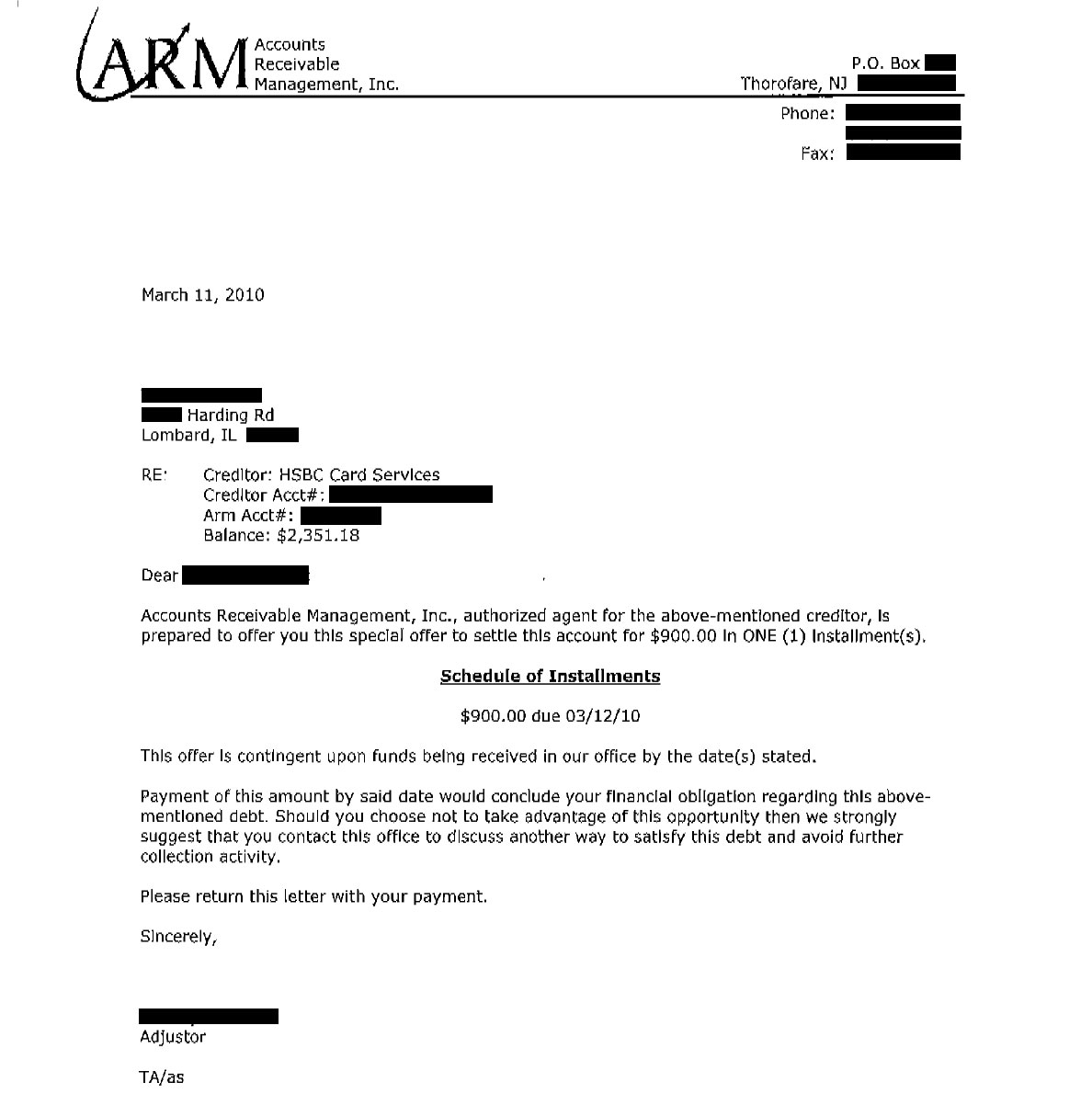 Client TN from IL saved $9,636