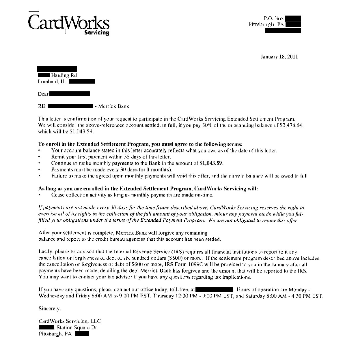 Client TN from IL saved $9,636