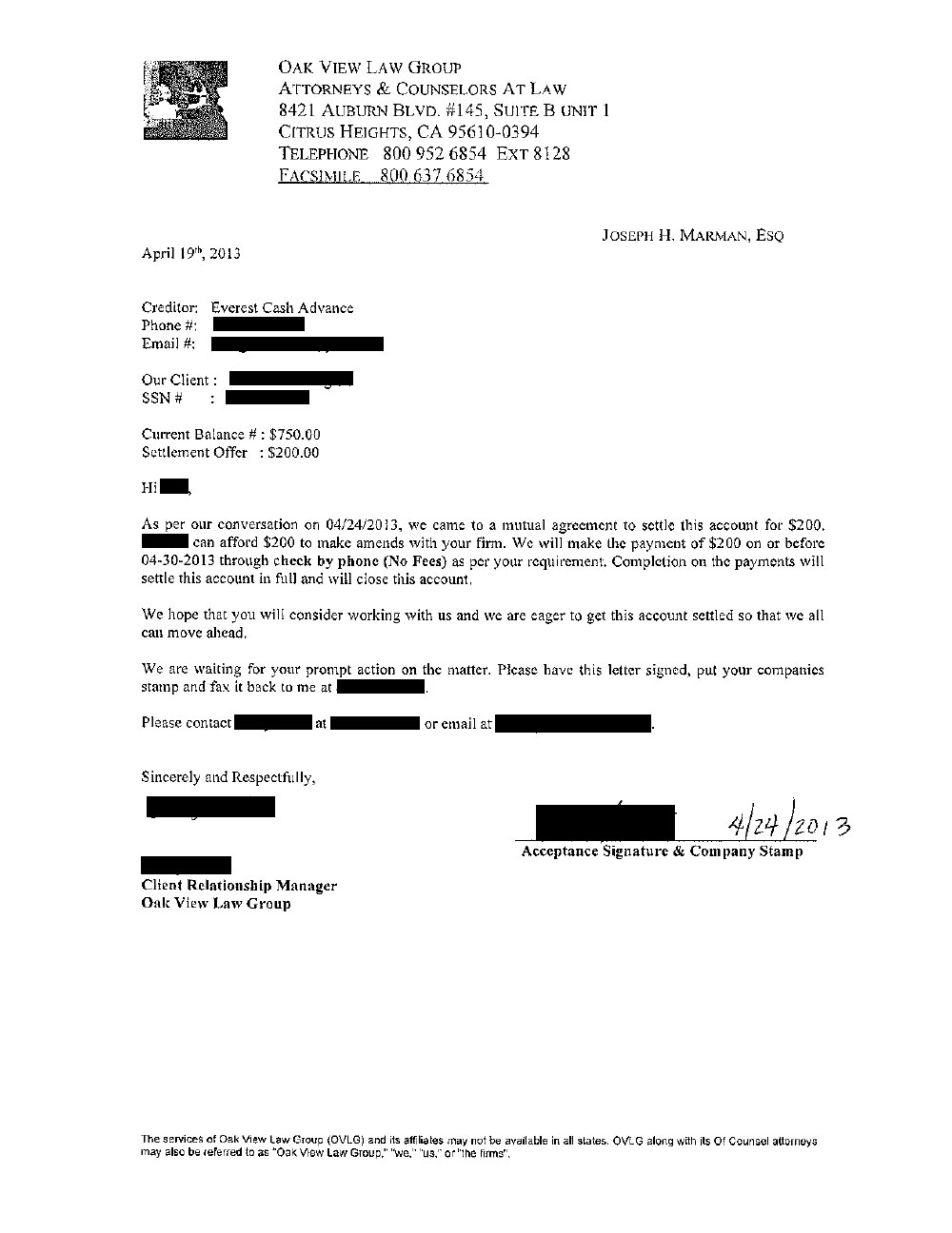 Client VP from WA saved $2,219