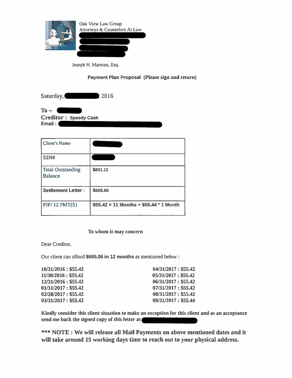 Client WF from MO saved $2,383
