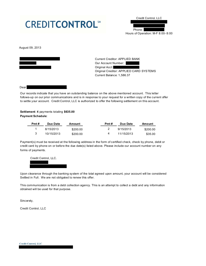sample debt settlement agreement
